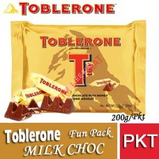 Chocolate, TOBLERONE Fun Pack (Milk Choc) 200g (16's)
