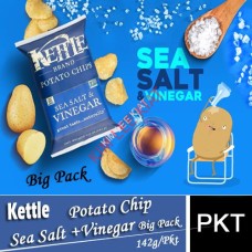 KETTLE Potato Chips (Sea Salt & Vinegar) 142g-(Big) U.S.A