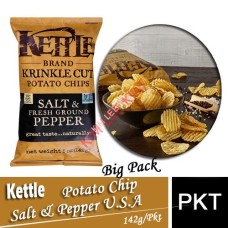 Potato Chip, KETTLE Potato Chips (Salt & Pepper) 142g (Big) U.S.A