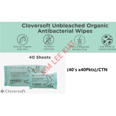 WipesCloversoftUnbleachedBambooOrganic Anti-Bacterial(40's x40Pkts)