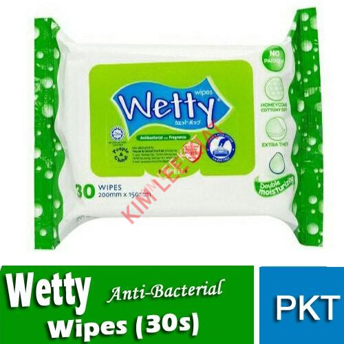 Wetty Anti-Bacterial Wipes 30's