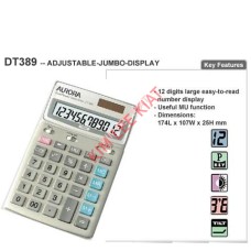 Aurora Adjustable Jumbo Display Calculator DT-389 (12 Digit)