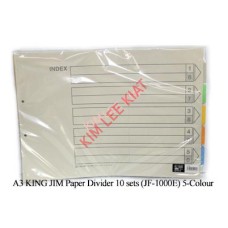 A3 KING JIM Paper Divider 10 sets (JF-1000E) 5-Colour