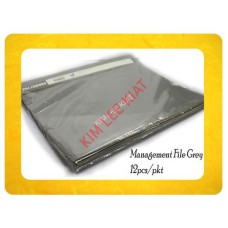 Management Plastic File A4 (Grey) 12Pcs/Pkt