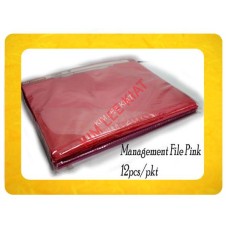 Management Plastic File A4 (Pink) 12Pcs/Pkt