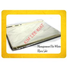 Management Plastic File A4 (White) 12Pcs/Pkt