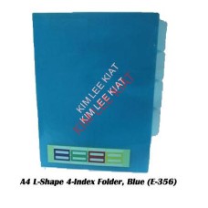 A4 L-Shape 4-Index Folder - Blue (E-356)