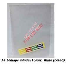 A4 L-Shape 4-Index Folder - White (E-356)