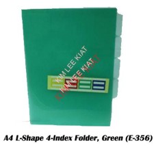 A4 L-Shape 4-Index Folder - Green (E-356)