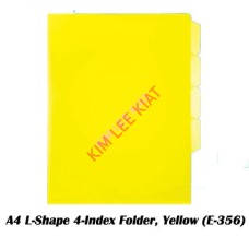 A4 L-Shape 4-Index Folder - Yellow (E-356)