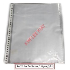 Clear Refill Pocket (for 30Hole Clear Book) 10's