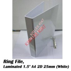 A4 2D Insert File with Laminated Binder (25mm) White