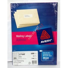 Avery Addressing Labels (L7160) (63.5 x38.1) 21 Label