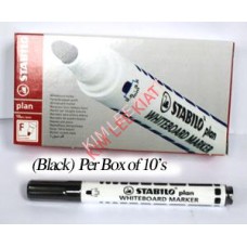 Stabilo Whiteboard Marker Bullet Tip (Black) 10's