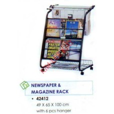 Newspaper & Magazine Rack with 6pcs Hanger (42412)