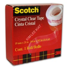3M Scotch Crystal Clear Tape 19mmx20M (CC1920B) (Box)