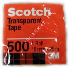 3M Scotch Transparent Tape 18mmX25M (500B) Small