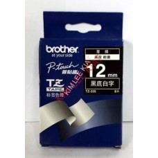 Brother TZe-335 12mm White on Black Tape Casette