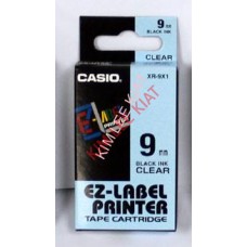 EZ Label Printer 9mm Black on Clear Tape Casette
