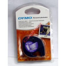 Dymo Letra Tag  12mmX4M Black on Clear Tape Casette
