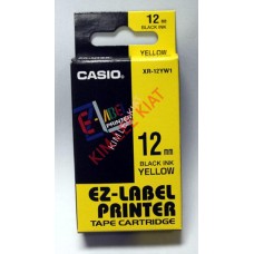 EZ Label Printer12mm Black on Yellow Tape Cartridge (XR-12YW1)