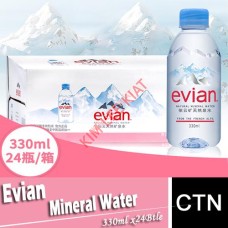 Mineral Water, EVIAN 330ml x  24's