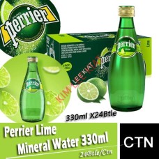 Mineral Water, PERRIER  Lime 330ml x 24's