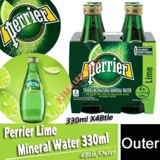 Mineral Water, PERRIER  (Lime) 330ml (4 bottles/outer)