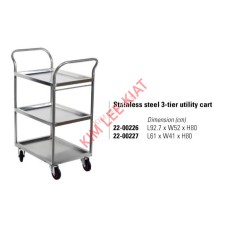 Stainless Steel  3-tier Utility Cart (L61 x W41x H80cm)22-00227